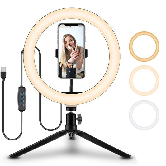 GlowPro 10" – Professional Ring Light with 19cm Metal Stand | Selfie & Live Stream